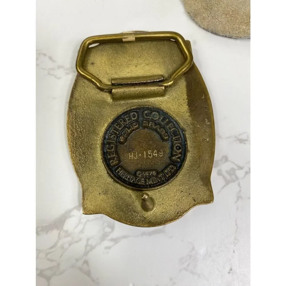 The Great American Buckle Collection North Dakota Brass Belt Buckle - Gold/Black